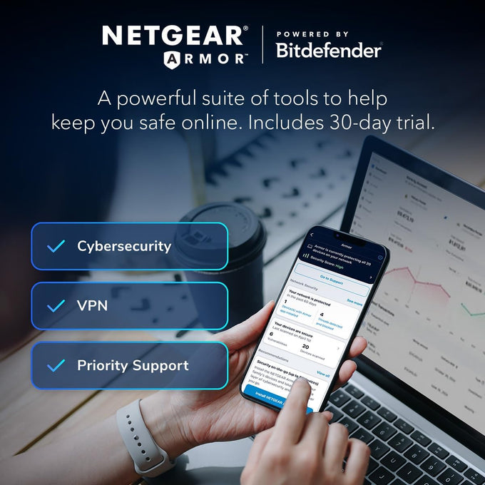 NETGEAR 4-Stream WiFi 6 Router (R6700AX) – Router Only, AX1800 Wireless Speed (Up to 1.8 Gbps), Covers up to 1,500 sq. ft., 20 Devices – Free Expert Help, Dual-Band