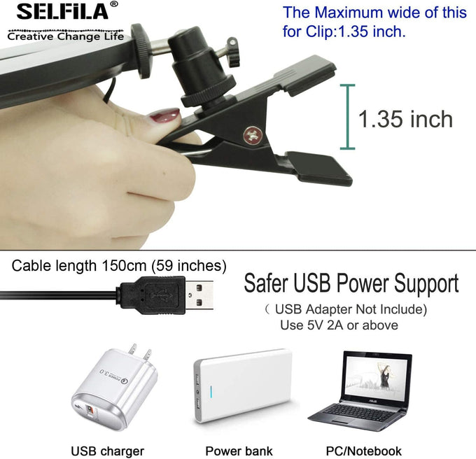 LED Ring Light Video Conference Lighting Kit, Dimmable 3200K–6500K Clip-On Light for Laptop, Phone & Monitor (Black)