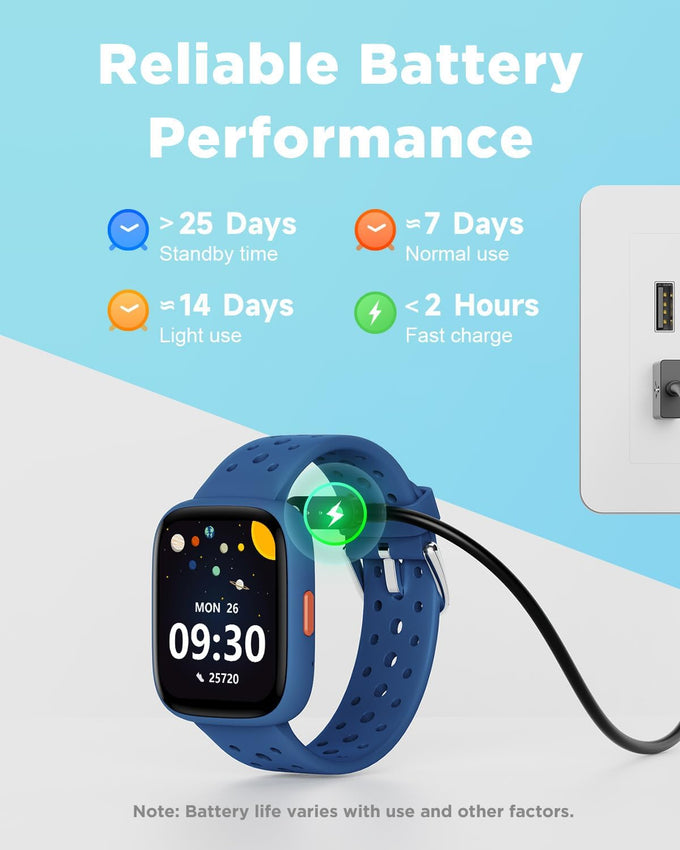 Bigger five kids smartwatch no app needed fitness tracker blue