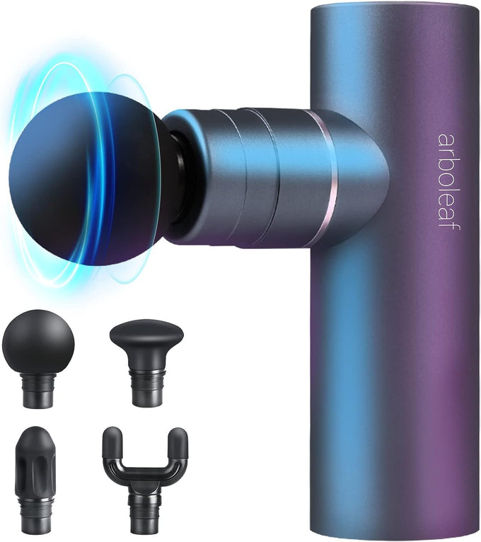 arboleaf Massage Gun Deep Tissue, Full-Metal Powerful Mini Percussion Massager with Silent Brushless Motor - Ultra-Quiet Pocket-Sized for Athletes, Back & Sore Muscles Relief at Home, Office, Travel