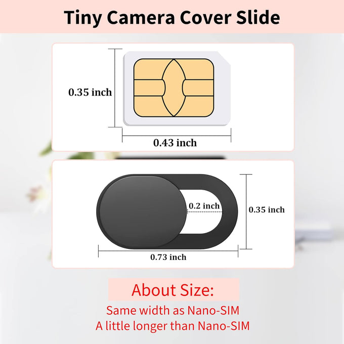 Yilador Webcam Cover (3 Pack), 0.03 inch Ultra Thin Laptop Camera Cover Slide for iPhone iPad MacBook Pro Computer iMac Cell Phone PC Accessories Camera Blocker Slider, Great for Privacy - Black