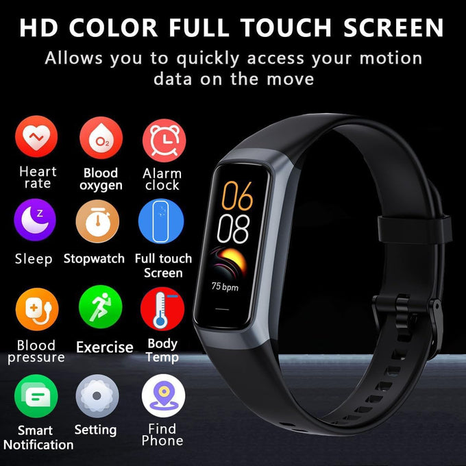 Fitness Tracker Smart Watch – Heart Rate, Blood Oxygen, Sleep Monitor, 20+ Sports Modes, Activity & Step Tracker for Android/iOS