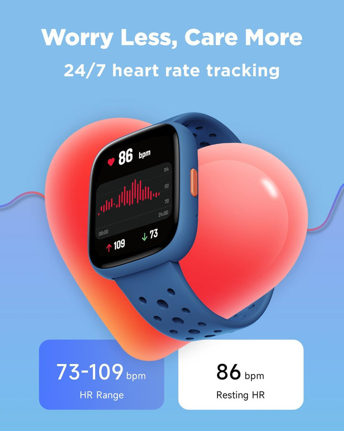 Bigger five kids smartwatch no app needed fitness tracker blue