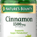 Nature's Bounty Cinnamon Capsules, Herbal Supplement, 1500mg, 100 Capsules