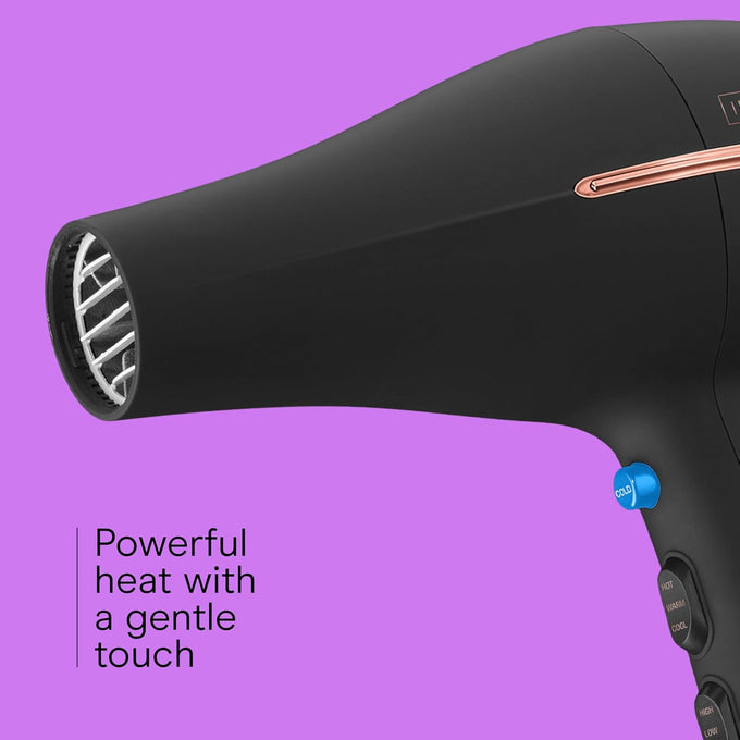 INFINITI PRO by CONAIR Hair Dryer, 1875W Blow Dryer with Diffuser and Concentrator, Ceramic Technology, 3 Heat & 2 Speed Settings, Cold Shot Button, Black