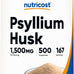 Nutricost Psyllium Husk 1500mg Per Serving, 500 Capsules - Non-GMO & Gluten Free