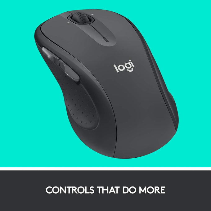 Logitech M510 Wireless Mouse, Mouse for Laptop and PC with USB Unifying Receiver, Programmable Buttons - Graphite
