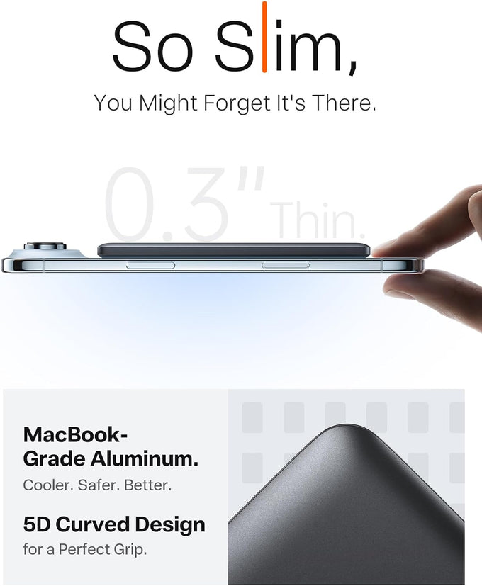 TORRAS MiniMag 5,000mAh Magnetic Wireless Power Bank, Ultra-Slim Fast Charging Portable Charger