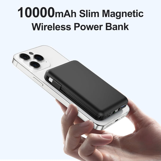 for Magsafe Portable Charger - 10000mAh Battery Pack for Magsafe with USB-C Cable and PD 20W USB C Fast Charging LED Display, Magnetic Wireless Power Bank for iPhone 17/16/15/14/13/12/Pro/Pro Max
