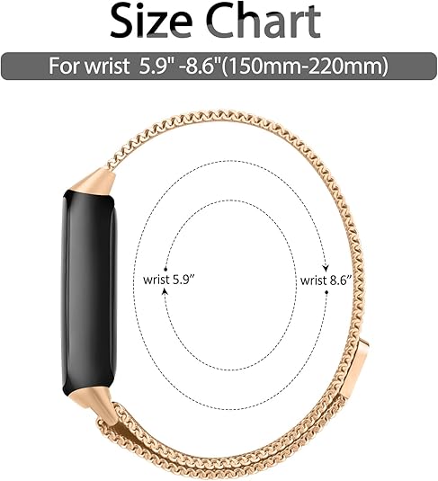 Vanjua for Fitbit Inspire 3 Bands Women Men, Stainless Steel Metal Mesh Loop Adjustable Magnetic Wristband Replacement Straps Compatible with Fitbit Inspire 3 Fitness Tracker