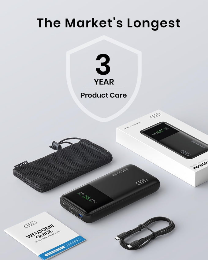 INIU 27000mAh Power Bank, High Capacity 140W Laptop Portable Charger, USB C Tablet Powerbank, Digital Display Phone Charge for iPhone 17 16, Samsung, iPad, MacBook, Camping, Outdoor, Emergency etc