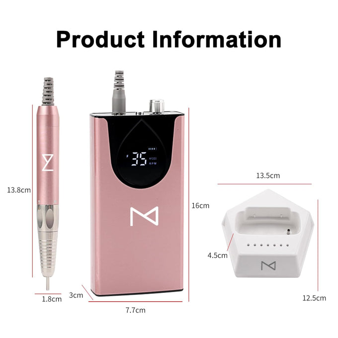 M - Max Brushless Nail Drill & GlowPro UV/LED Lamp Bundle | Professional Electric File for Manicures & Pedicures | Fast Curing Gel & Acrylic Nails | Dual Light Source UV/LED Dryer | Adj