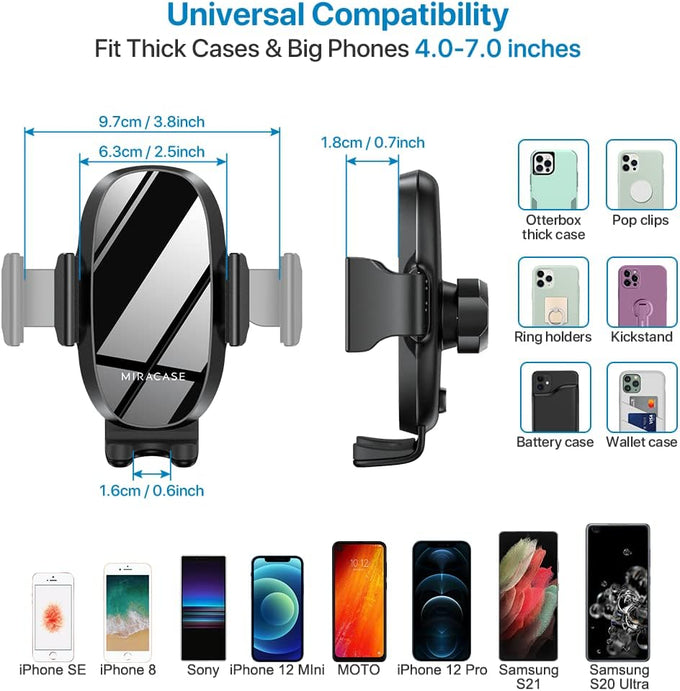 Miracase [Upgraded Version Cup Phone Holder for Car, Universal Adjustable Long Neck Car Phone Mount Cradle Friendly Compatible with iPhone Samsung Google and All 4.0-7.0 inches Smartphones