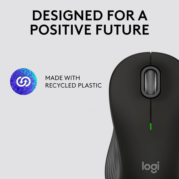 Logitech Signature M550 L Full Size Wireless Mouse - for Large Sized Hands, 2-Year Battery, Silent Clicks, Bluetooth, Multi-Device Compatibility - Black