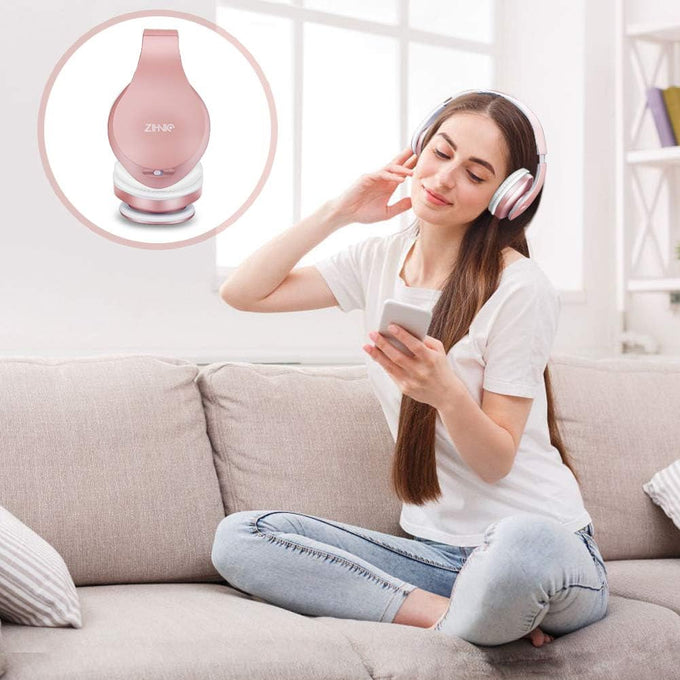 ZIHNIC Bluetooth Headphones Over-Ear – Foldable Wireless & Wired Stereo Headset, FM & Micro SD, Lightweight Rose Gold