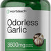 Horbäach Odorless Garlic Softgel Supplement | 200 Pills | Ultra Potent Concentrated Herbal Extract | Non-GMO & Gluten Free