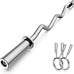 Olympic EZ Curl Barbell Bar - 47" Chrome Curling Bar for Weight Lifting, Squats, Biceps (500lb Capacity)