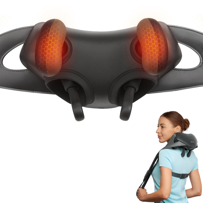 Etekcity FSA Eligible Cordless Neck Massager for Pain Relief Deep Tissue, Shiatsu Shoulder Massager with Heat, Massage Tools for Trapezius, Lymphatic Drainage, Relaxation Therapy, HSA Items, Cadeo
