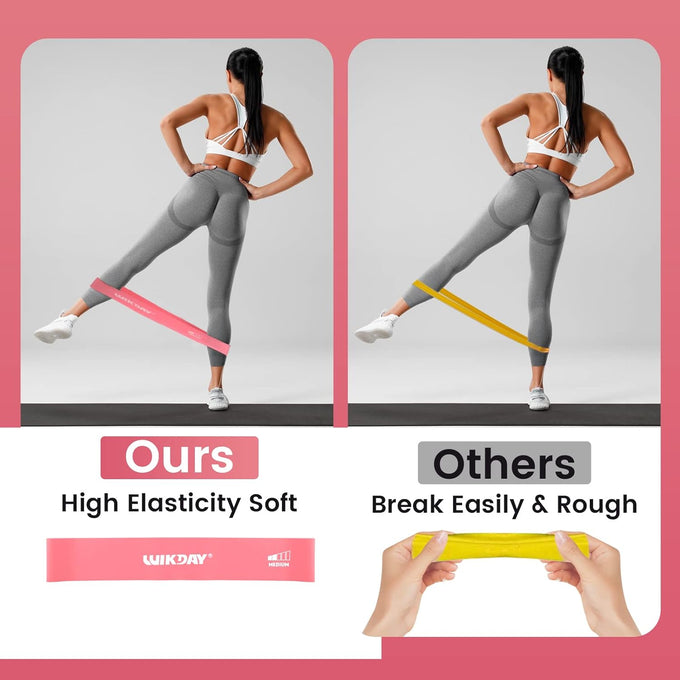 WIKDAY Resistance Bands Set - 5 Workout Loops for Men Women Home Gym Fitness