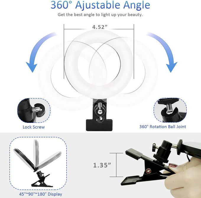 Cyezcor Video Conference Lighting Kit, Ring Light for Monitor Clip On,for Remote Working, Distance Learning,Zoom Call, Self Broadcasting and Live Streaming, Computer Laptop Video Conferencing