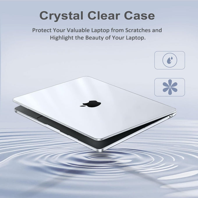 MOSISO Compatible with MacBook Air 13 inch Case 2026 2025 2024 2023 2022 M4 A3240 M3 A3113 M2 A2681,Plastic Hard Shell&Keyboard Cover&ScreenFilm&Type C for MacBook Air 13.6 inch Case, Crystal Clear