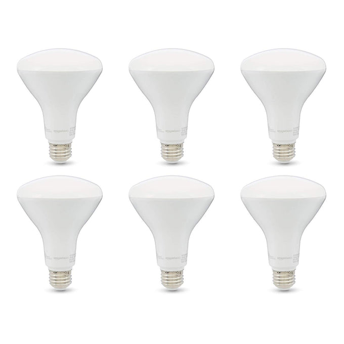 Basics BR30 LED Light Bulbs, 65W Equivalent, 11W Energy Efficient, E26 Standard Base, Soft White 2700K, Dimmable, 10,000 Hour Lifetime, 6-Pack