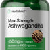Horbäach Ashwagandha Supplement Max Strength 120 Capsules Non-GMO Gluten Free