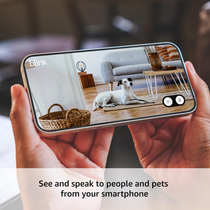 Blink Mini 2 — Home Security & Pet Camera with HD video, color night view, motion detection, two-way audio, and built-in spotlight — 1 camera (White)