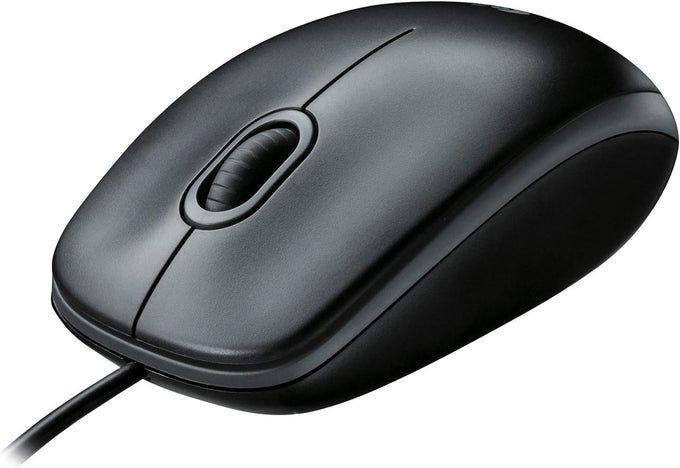 Logitech B100 Wired Mouse for Computer and Laptop, USB Corded Mouse, Right or Left Hand Use - Black