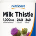 Nutricost Milk Thistle Extract 240 Capsules for 240 Servings Per Bottle - Vegan, GMO Free and Gluten Free