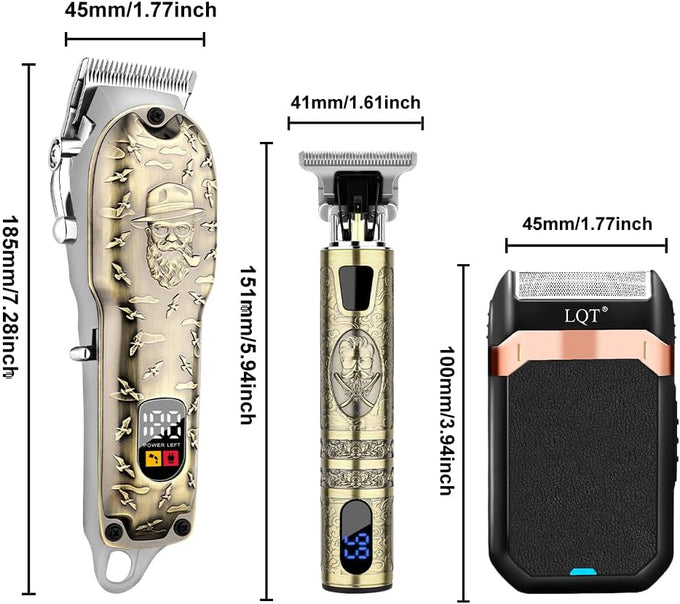 Hair Clippers Set for Men, Hair Clipper Trimmer with LED Display, Professional Cordless Hair Clipper Shaver Beard Trimmer, Hair Cutting Machine for Men, Holiday Gift for Him Father's Day Gift