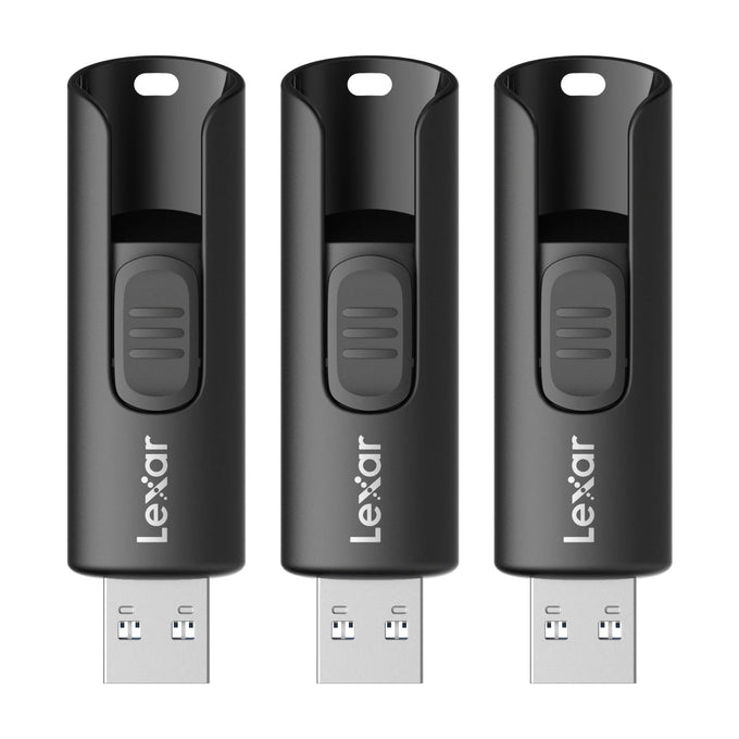 Lexar 64GB 3-Pack Flash Drive A30E USB 3.2 Gen 1, USB Drive up to 100MB/s, Storage Expansion and Backup for PC and Mac Systems