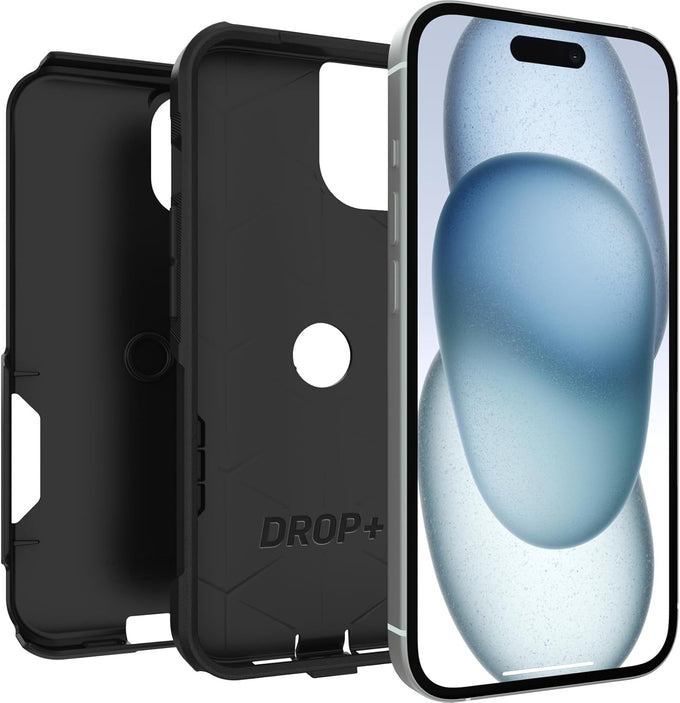 OtterBox iPhone 16e, 15, 14, & 13 Commuter Series Case - Black, Slim & Tough, Pocket-Friendly, with Port Protection