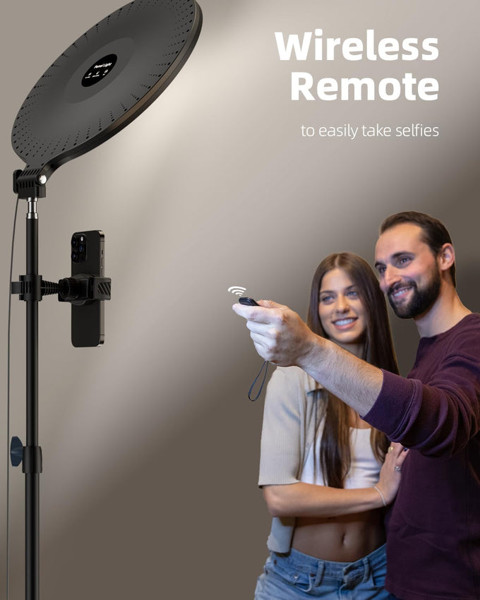 Weilisi 10.5" Ring Light with 69" Tripod Stand and Phone Holder Kit, Full-Screen Zoom Lighting for Video Recording, Makeup, Live Stream, Dimmable LED Selfie Ring Light Tripod for iPhone with Remote