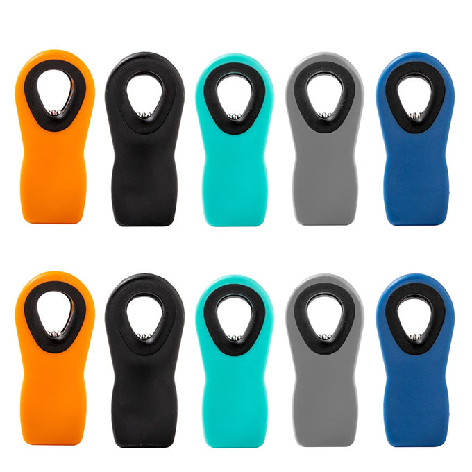 Chip Clips Bag Clips Magnetic Bread Bag Food Package with Silicone Textured Mouth, 10 Pieces in 5 Colors
