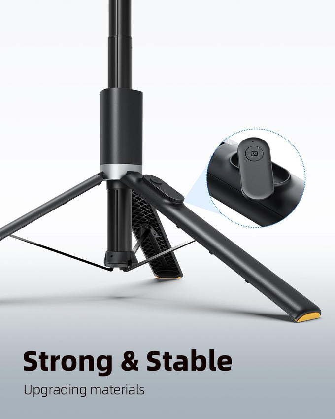 TODI 63” Selfie Stick Tripod for Phone – Extendable Stand with Wireless Remote, Compatible with iPhone & Android