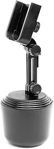 WeatherTech CupFone with Extension – Adjustable, Universal Cup Holder Cell Phone Mount Car & Truck Accessory – Best Design for iPhone & Smartphone Charging – Black Plastic Knobs