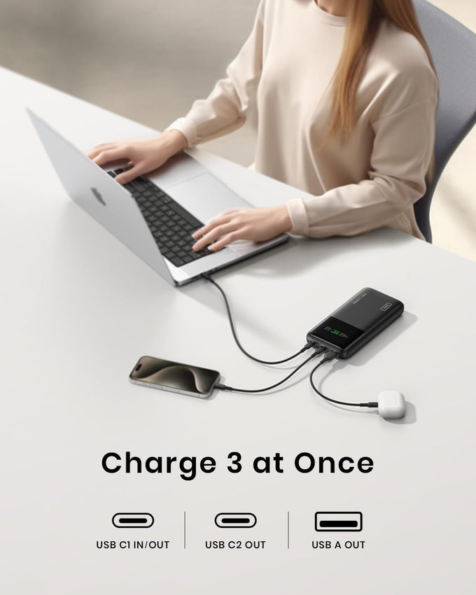 INIU 27000mAh Power Bank, High Capacity 140W Laptop Portable Charger, USB C Tablet Powerbank, Digital Display Phone Charge for iPhone 17 16, Samsung, iPad, MacBook, Camping, Outdoor, Emergency etc