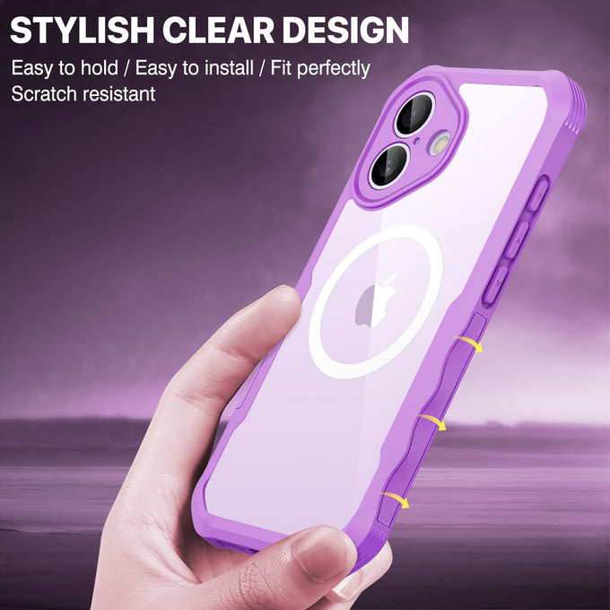 CENHUFO Magnetic Privacy for iPhone 17 Case [Compatible with Magsafe] Full Body Phone Case Built-in 9H Tempered Glass Privacy Screen Protector Camera Protection Shockproof Clear Cover -Rose Pink