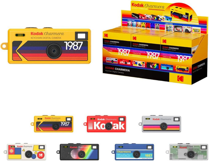 KODAK CHARMERA Keychain Digital Camera Blind Box Single Box (1PC),Mini Camera,Digicam,Video Recording,Bag Charm,Film Simulation Presets,1.6 Megapixels,Micro SD Card Slot,for Beginners Teens and Adults