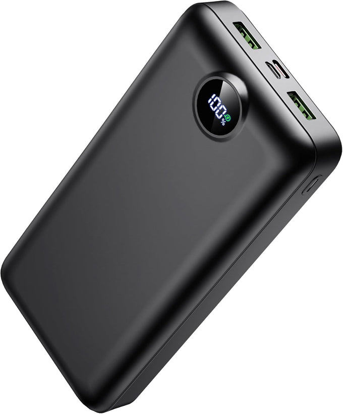 Portable Charger Power Bank 50000mAh 22.5W Fast Charging USB C Battery Bank External Battery Pack Digital Display Phone Charger with 3 Output & 2 Input for iPhone 17/16/15/14/13/12, Samsung etc Black