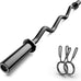 Olympic EZ Curl Barbell Bar - 47" Chrome Curling Bar for Weight Lifting, Squats, Biceps (500lb Capacity)