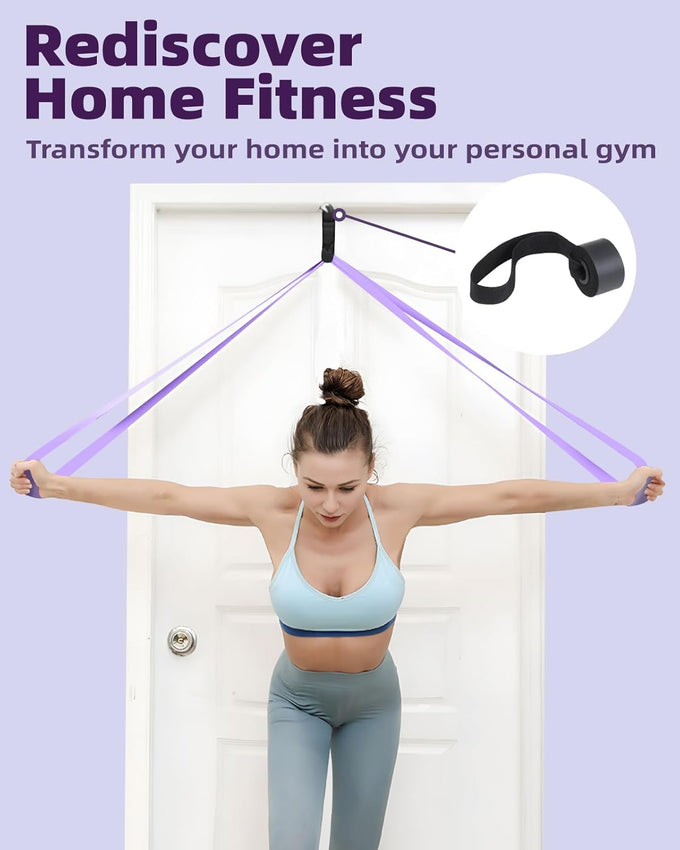 Fitense Resistance Bands Set - Pull Up Bands for Men & Women, 4 Levels, Anchor, Poster & Pouch