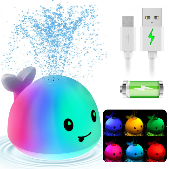 Gigilli Baby Bath Toys, Light up Bath Toys for Kids Ages 1-3, 1 Year Old Boy Girl Valentine’s Gift, 6-12-18 Months Baby Whale Bath Toy Sprinkler, Toddler Fountain Bathtub Pool Water Table Toys
