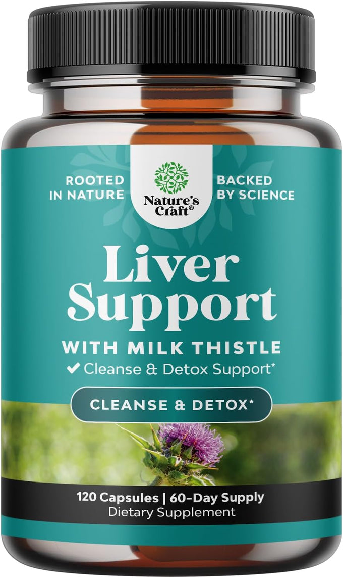 Liver Cleanse Detox & Repair - Milk Thistle Supplement for Digestion & Immune Health - Ginger Root, Choline & Dandelion Root - Herbal Liver Support with Silymarin, Beetroot & Artichoke - 70 Count