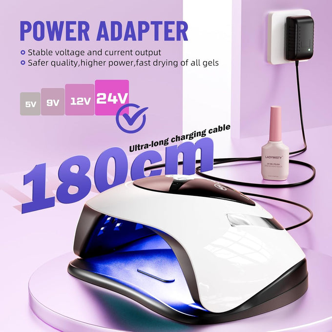 268W UV LED Nail Lamp, 2026 Upgrade UV Light for Gel Nails with 57 Beads, Nail Dryer with 4 Timer Setting & LCD Touch Display, Professional Nail Lamp – Best Gifts