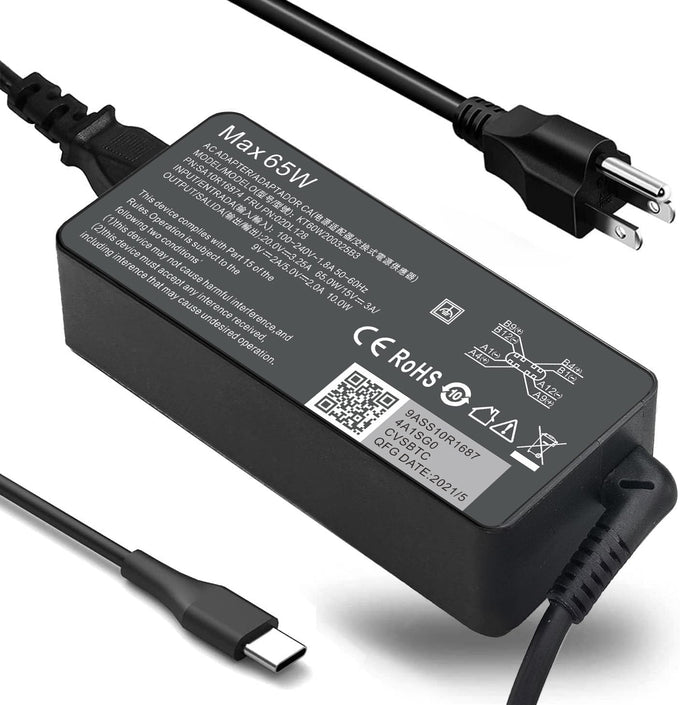 Fepprry 65W USB C Laptop Charger Compatible with Lenovo Thinkpad/Yoga/Chromebook, ADLX65YDC2A USB Type C Laptop Charger