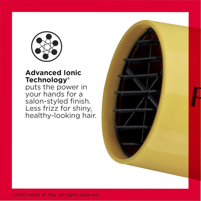 REVLON Compact Hair Dryer | 1875W Lightweight Design, Perfect for Travel, (Yellow)