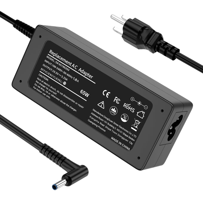 65W Replacement HP Laptop Charger – Blue Tip Adapter for Pavilion, ProBook, Envy, Stream, EliteBook, X360