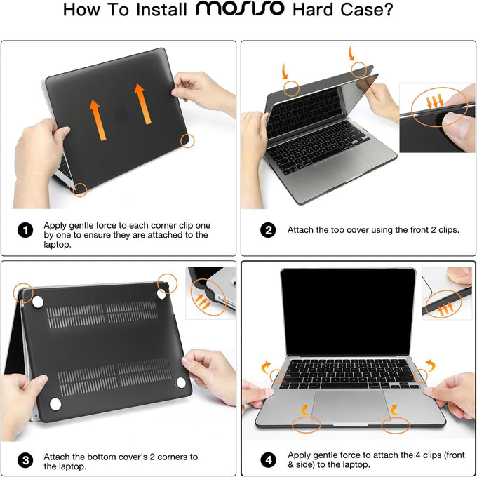 MOSISO Compatible with MacBook Air 13 inch Case 2026 2025 2024 2023 2022 M4 A3240 M3 A3113 M2 A2681,Plastic Hard Shell&Keyboard Cover&ScreenFilm&Type C for MacBook Air 13.6 inch Case, Crystal Clear